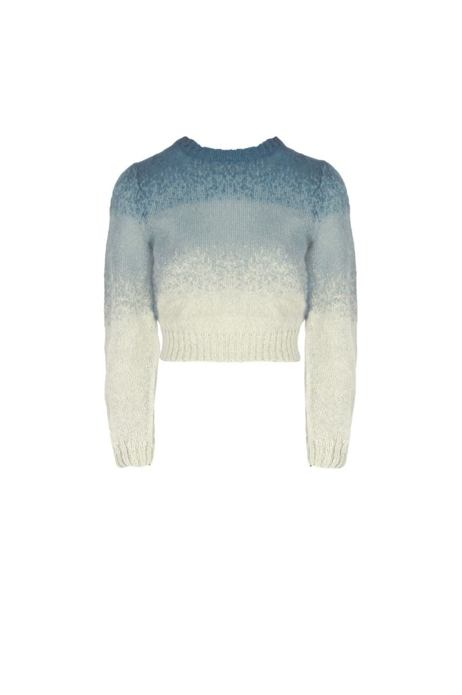 Knitwear | Luisa Beccaria Mohair Blue Shaded Sweather