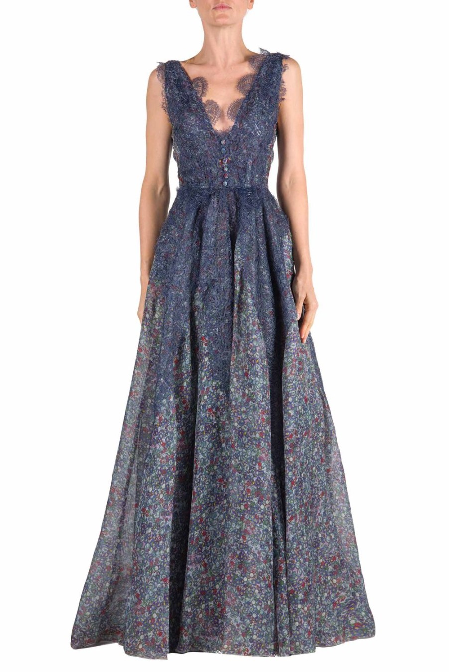 Dresses | Luisa Beccaria Floral Printed Organza Gown