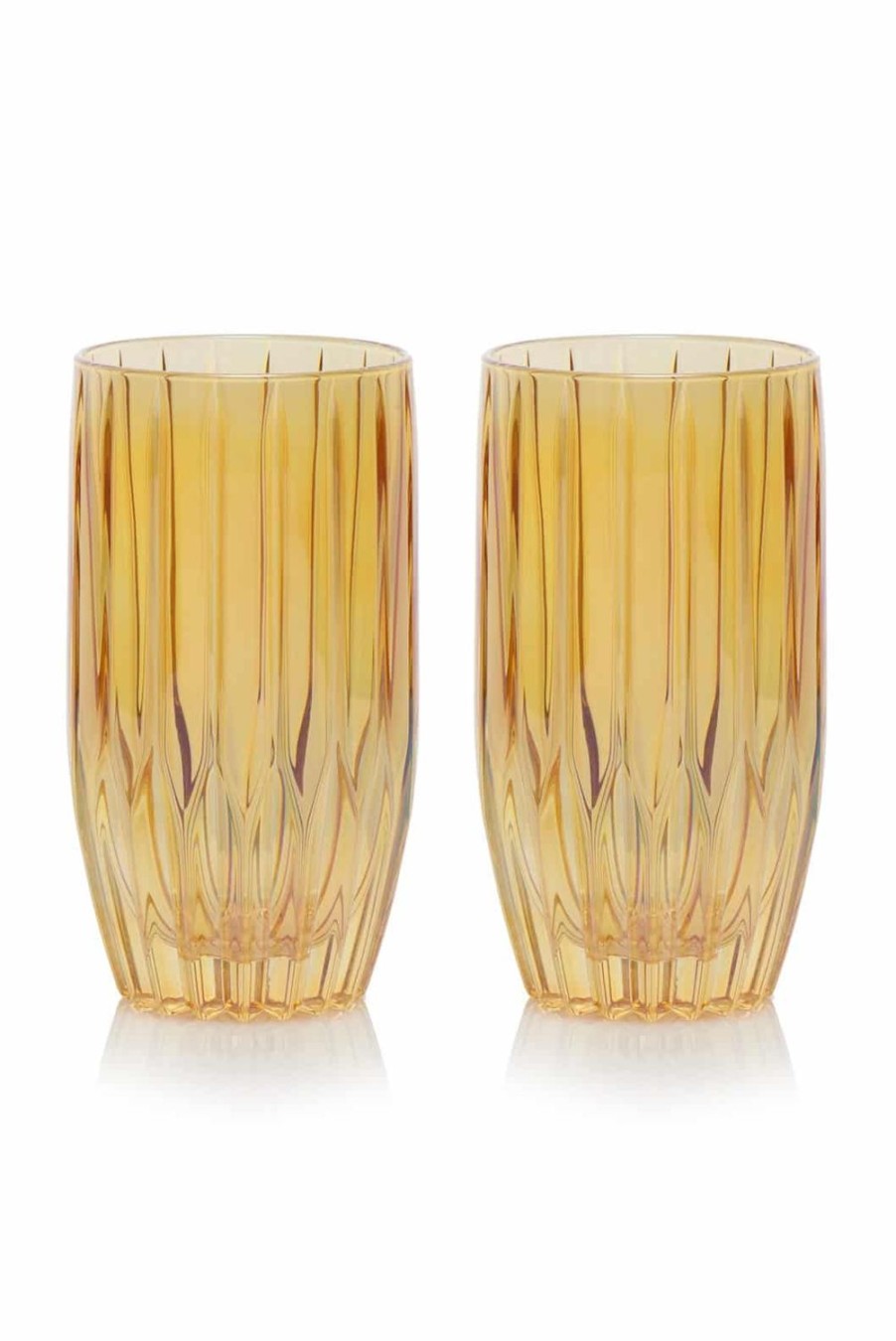 Tumblers | Luisa Beccaria Ambra Set Of Two Large Tumbler Glass