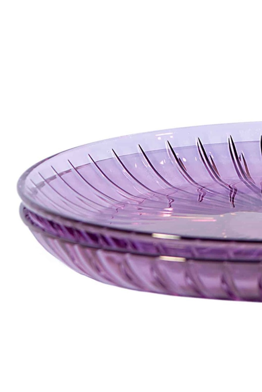 Plate | Luisa Beccaria Purple Set Of Two Glass Fruit Plate