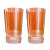 Tumblers | Luisa Beccaria Striped Red Set Of Two Large Duccio Tumbler With Pink Base