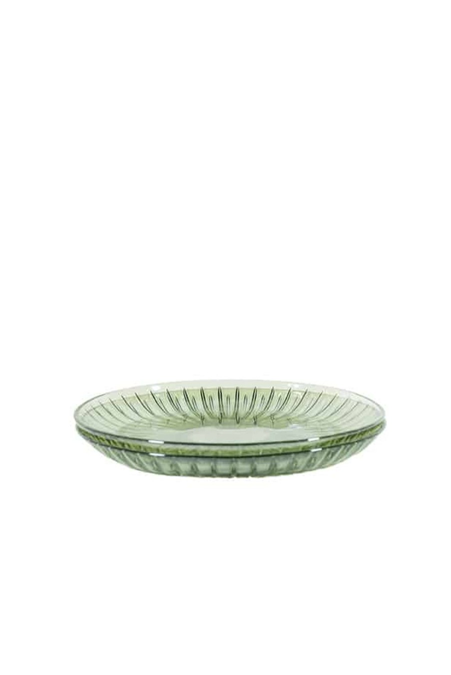 Plate | Luisa Beccaria Green Set Of Two Glass Fruit Plate