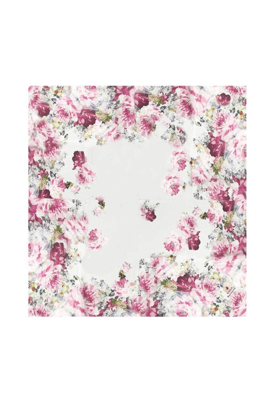 Scarf | Luisa Beccaria Floral Roses Printed Silk Scarf