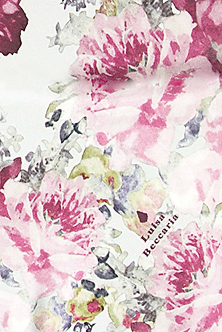 Scarf | Luisa Beccaria Floral Roses Printed Silk Scarf