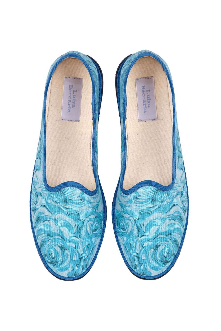 Shoes | Luisa Beccaria Turquoise Roses Vibi Loafers