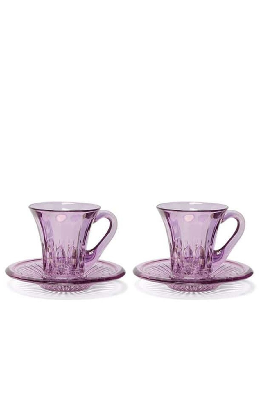 Cups | Luisa Beccaria Purple Set Of Two Prestige Transparent Coffee Cups