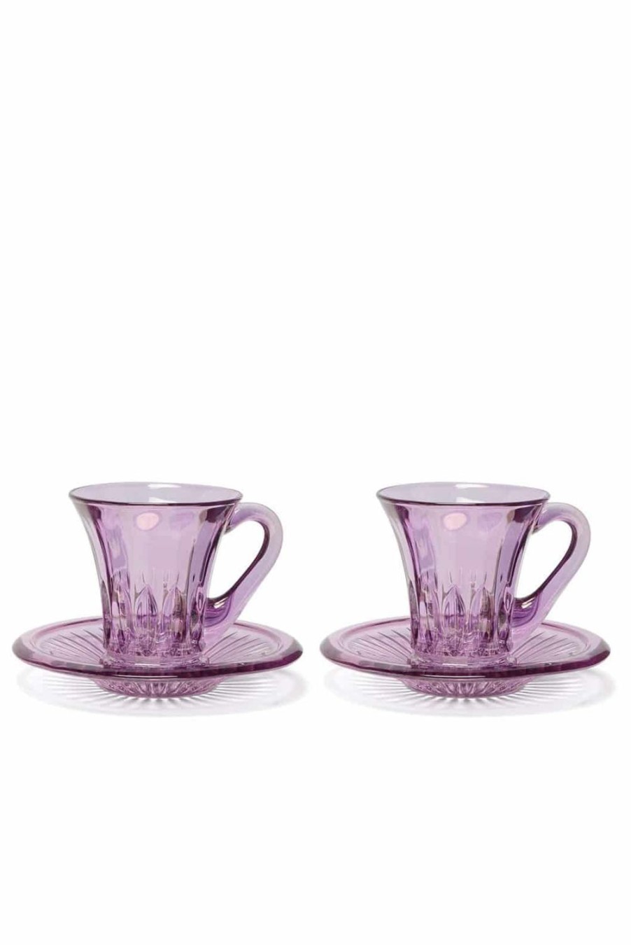 Cups | Luisa Beccaria Purple Set Of Two Prestige Transparent Coffee Cups