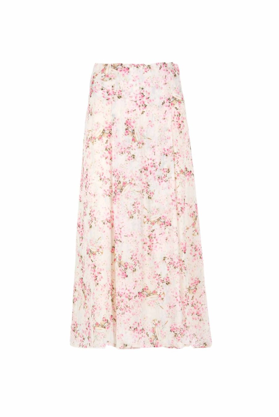 Skirts | Luisa Beccaria Georgette Rose Buds Printed Skirt