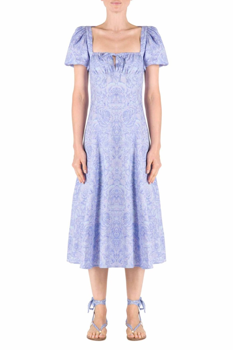 Dresses | Luisa Beccaria Roses Printed Linen Dress