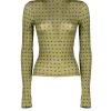 Tops & Blouses | Luisa Beccaria Vintage Buds Green Jersey Turtleneck