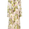 Dresses | Luisa Beccaria Blooming Roses Printed Chiffon Midi Dress