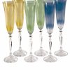 Flute | Luisa Beccaria Set Of Six Flute Blue, Yellow, Green