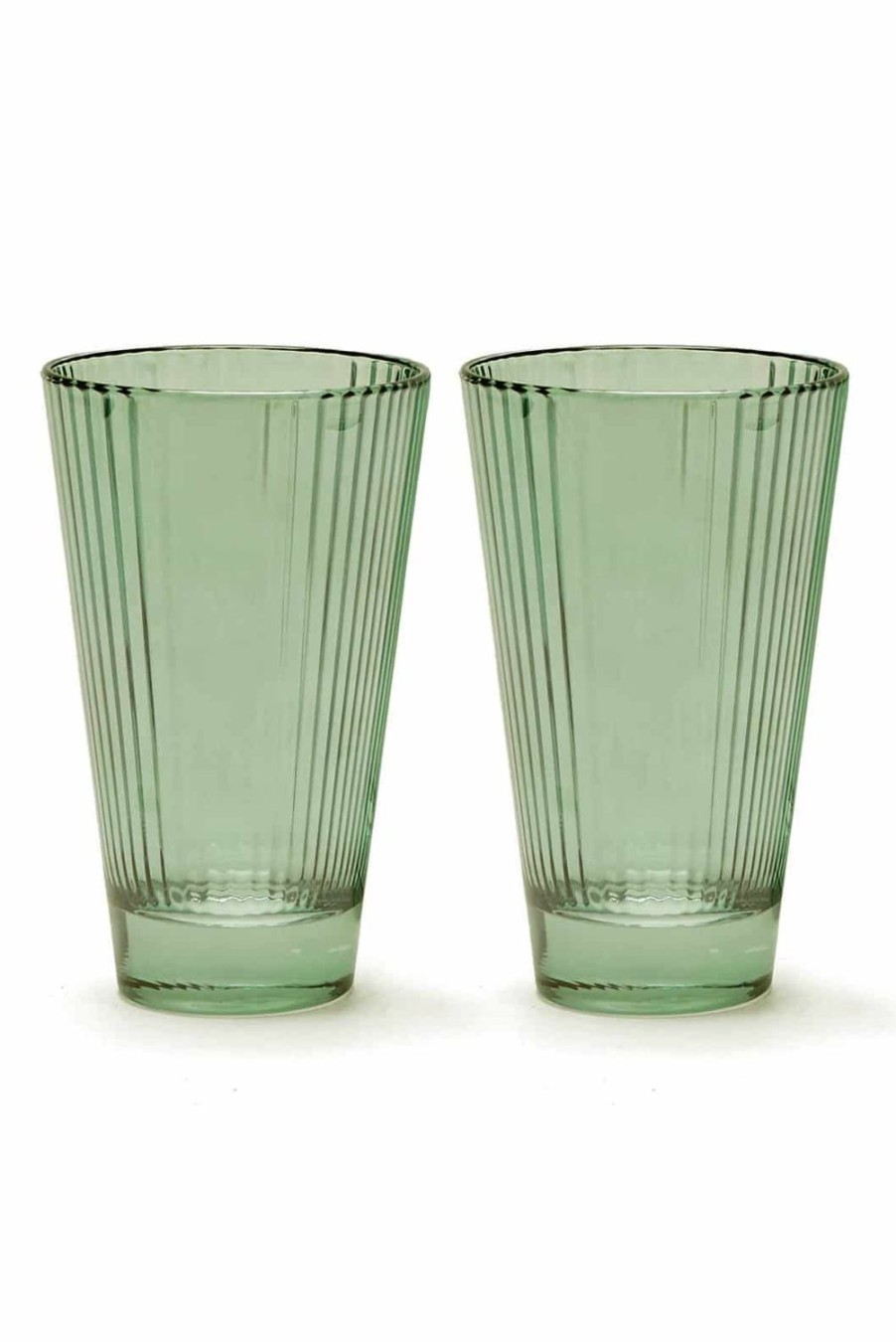 Tumblers | Luisa Beccaria Green Set Of Two Isis Water Glass