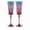 Flute | Luisa Beccaria Shade Purple To Blue Set Of Two Domina Flute Glass