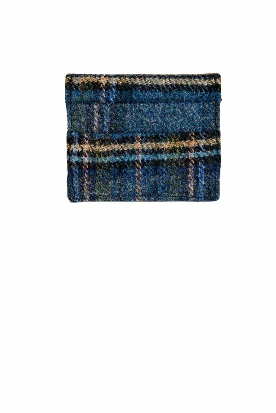 Card Holder | Luisa Beccaria Plaid Blue Virgin Wool Card Holder