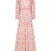 Dresses | Luisa Beccaria Floral Printed Mock Neck Lace Maxi Dress