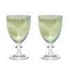 Wine | Luisa Beccaria Green Set Of Two Rosy Wine Glass