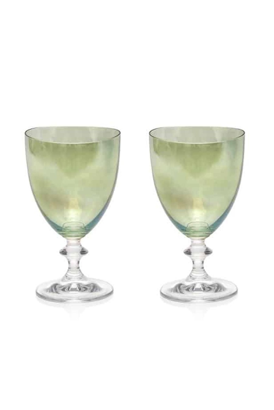 Wine | Luisa Beccaria Green Set Of Two Rosy Wine Glass