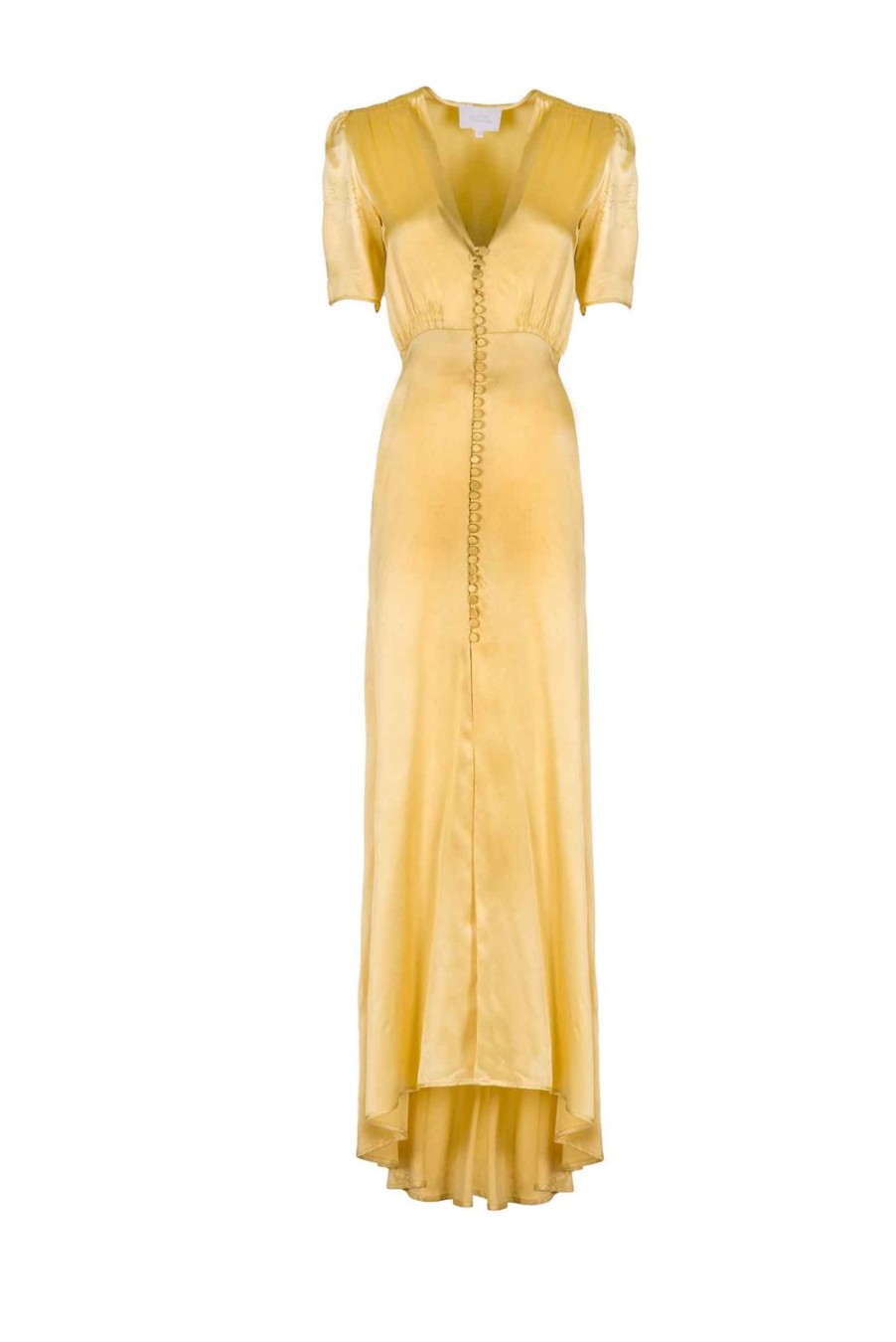 Dresses | Luisa Beccaria Yellow Silk Bottoncino Dress