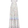 Dresses | Luisa Beccaria Printed Chiffon Open Back Dress In Gilly Flowers