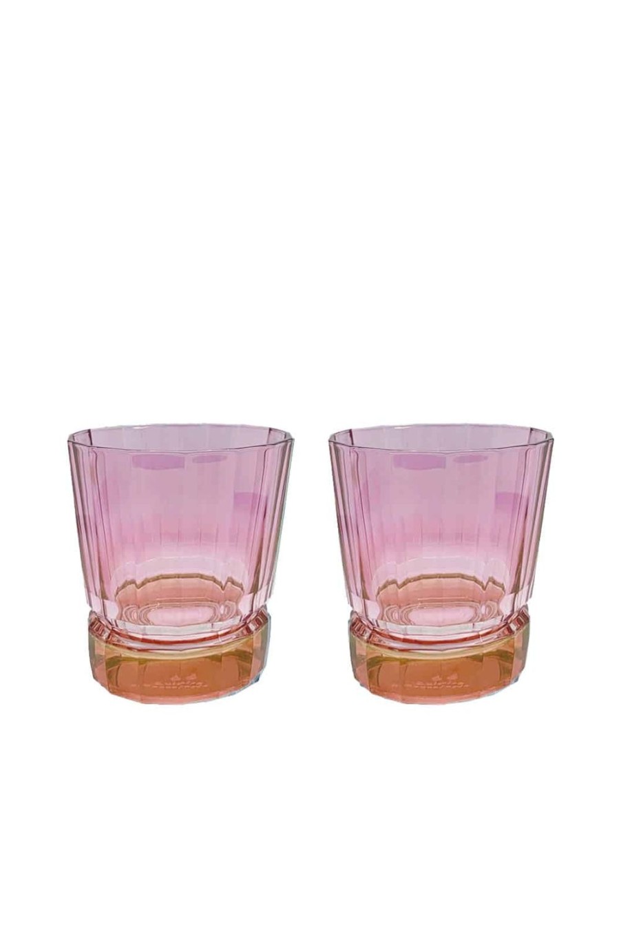 Tumblers | Luisa Beccaria Shade Red To Pink Set Of Two Small Duccio Tumbler With Base