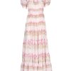 Dresses | Luisa Beccaria Flowery Striped Off-Shoulder Dress