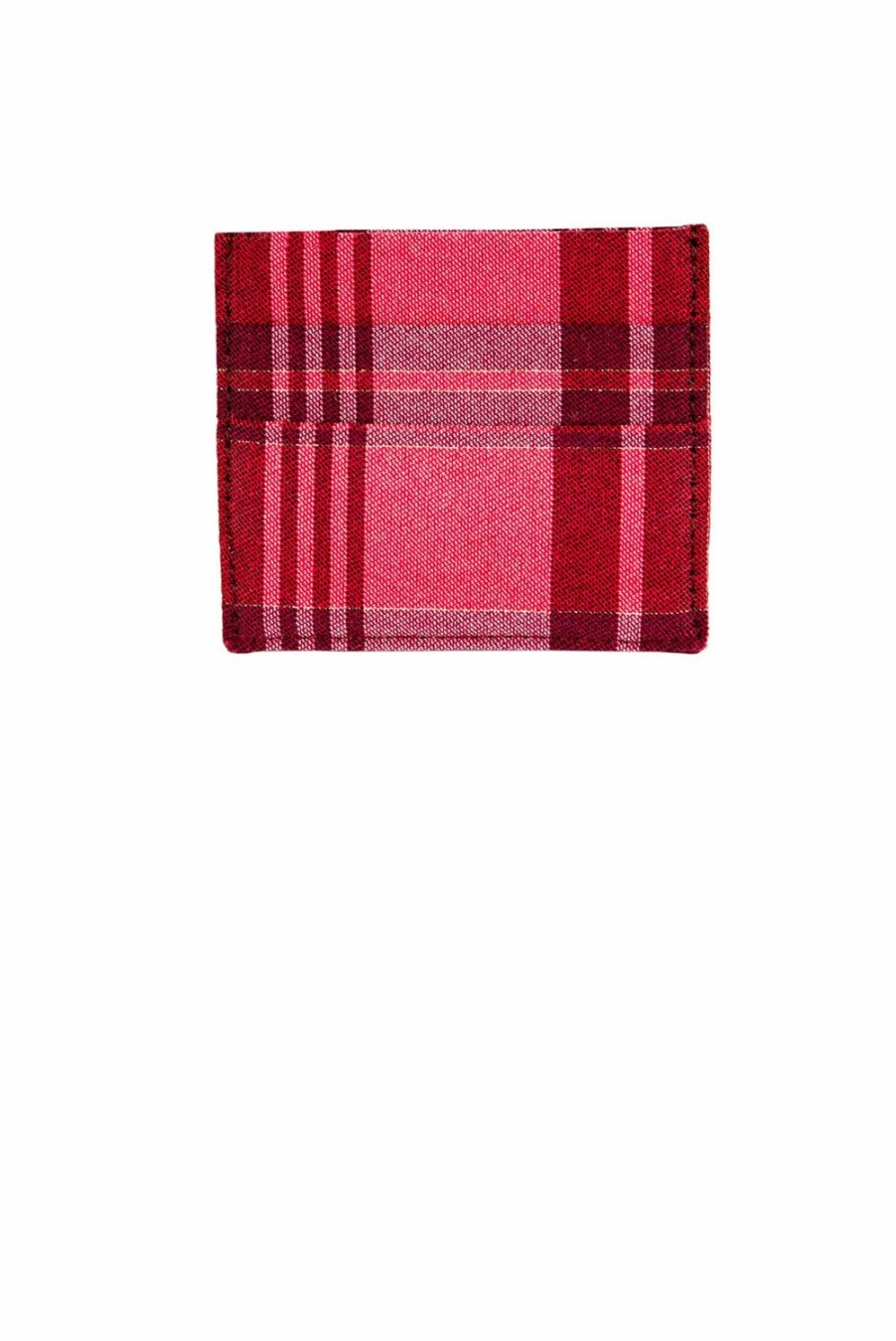 Card Holder | Luisa Beccaria Cotton Plaid Red Card Holder