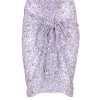 Swimwear | Luisa Beccaria Micro Poppies Lilac Printed Short Pareo