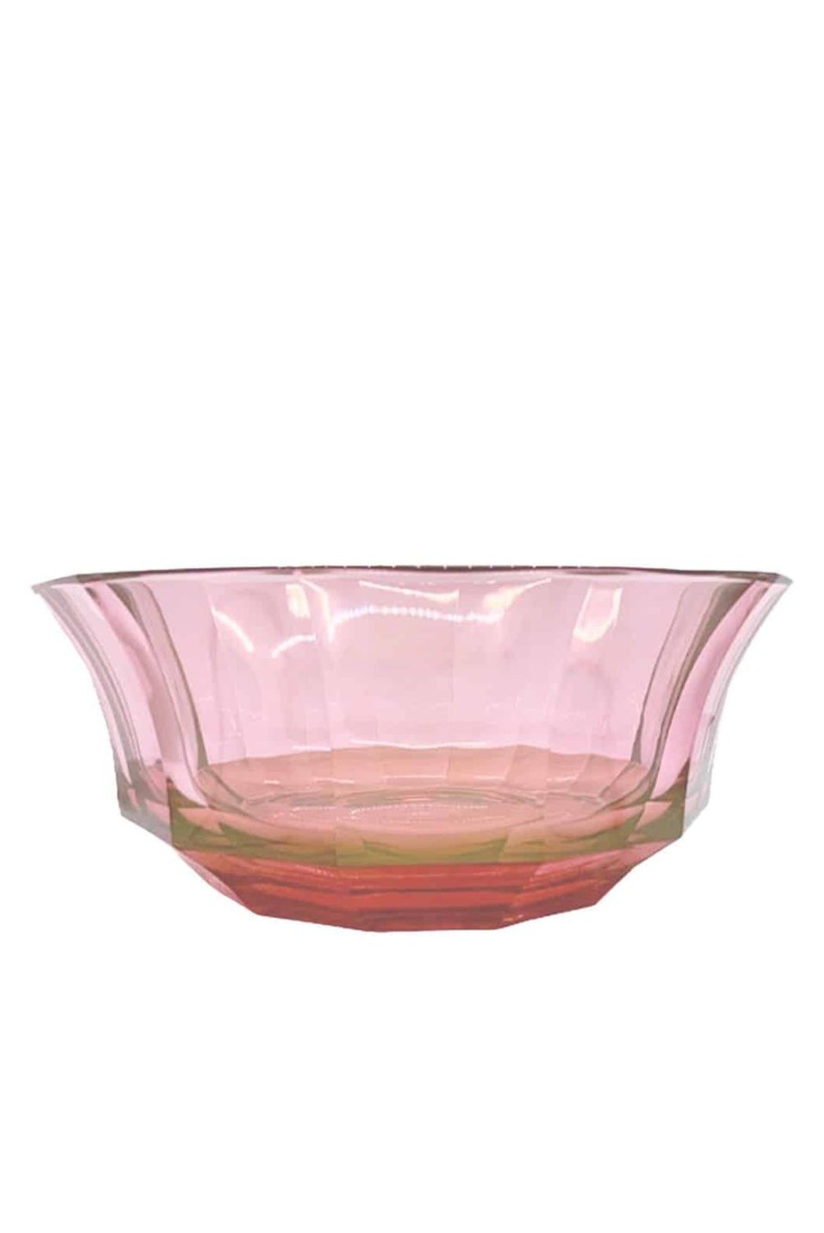 Bowls | Luisa Beccaria Shade Red To Pink Faceted Crystal Salad Bowl