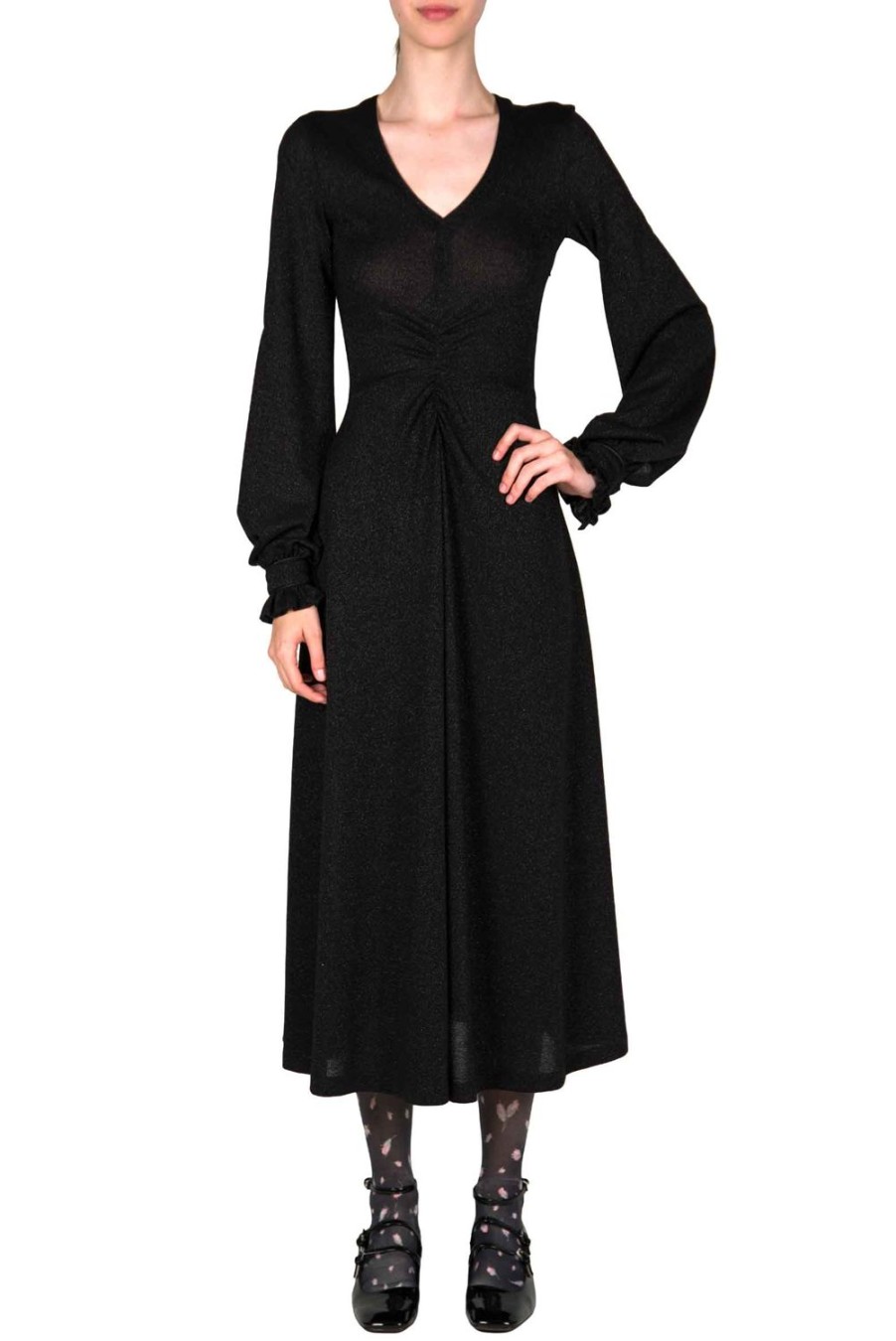 Dresses | Luisa Beccaria Black Jersey Lurex Dress