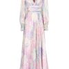 Dresses | Luisa Beccaria Luna Printed Chiffon Dress In Abstract Flowers