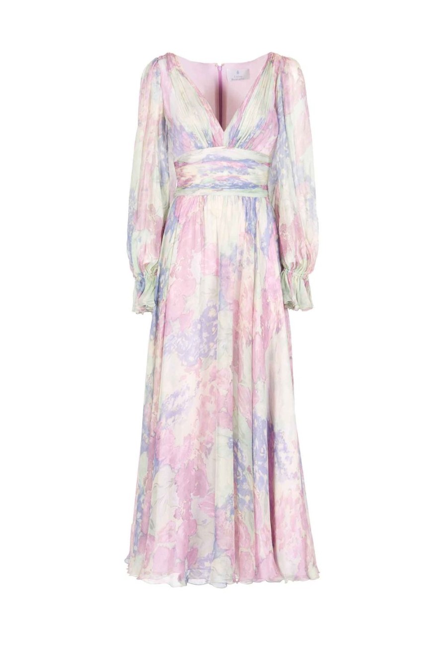 Dresses | Luisa Beccaria Luna Printed Chiffon Dress In Abstract Flowers