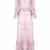 Dresses | Luisa Beccaria Printed Circle Of Roses Lace Dress With Ruffle