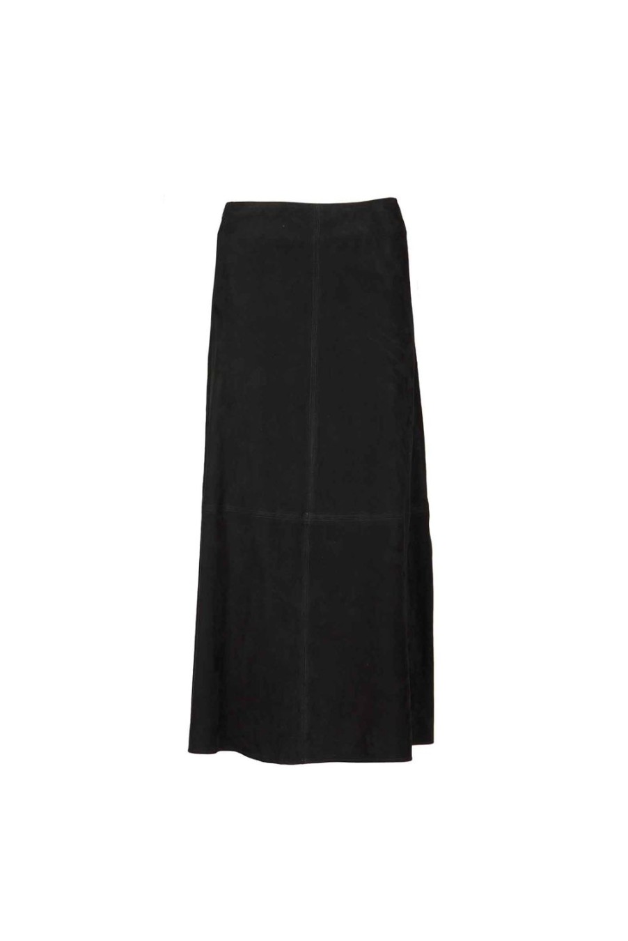 Skirts | Luisa Beccaria Black Suede Midi Skirt