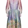 Dresses | Luisa Beccaria Floral Print Silk Organza Pussy Bow Dress