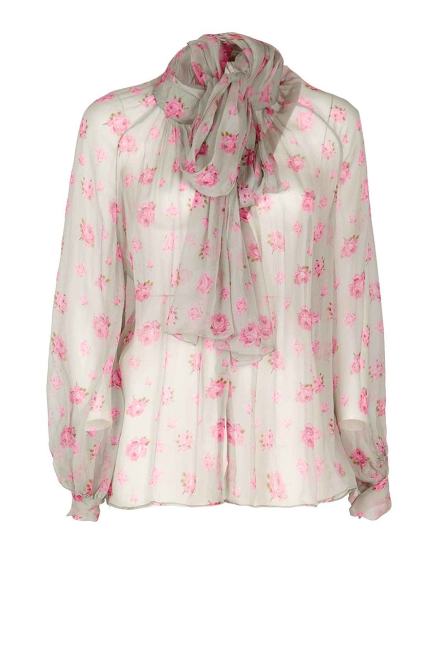 Tops & Blouses | Luisa Beccaria Floral Shirt With Bow