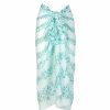 Swimwear | Luisa Beccaria Blue Flowery Striped Long Pareo