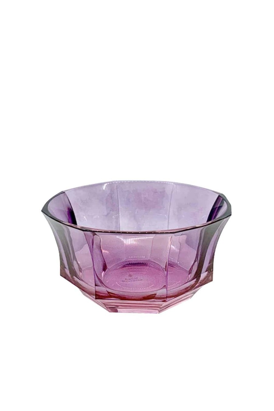 Bowls | Luisa Beccaria Shade Pink To Purple Faceted Crystal Dessert Bowl