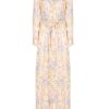 Dresses | Luisa Beccaria Printed Georgette Sash Dress In Macro Blooming Mirage