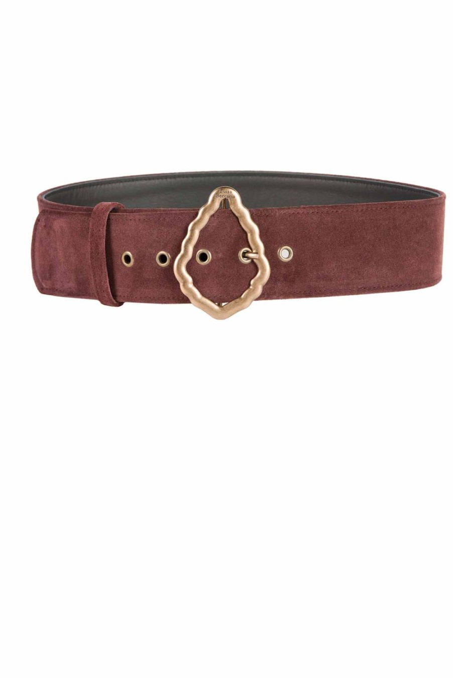 Belt | Luisa Beccaria Bordeaux Suede Belt