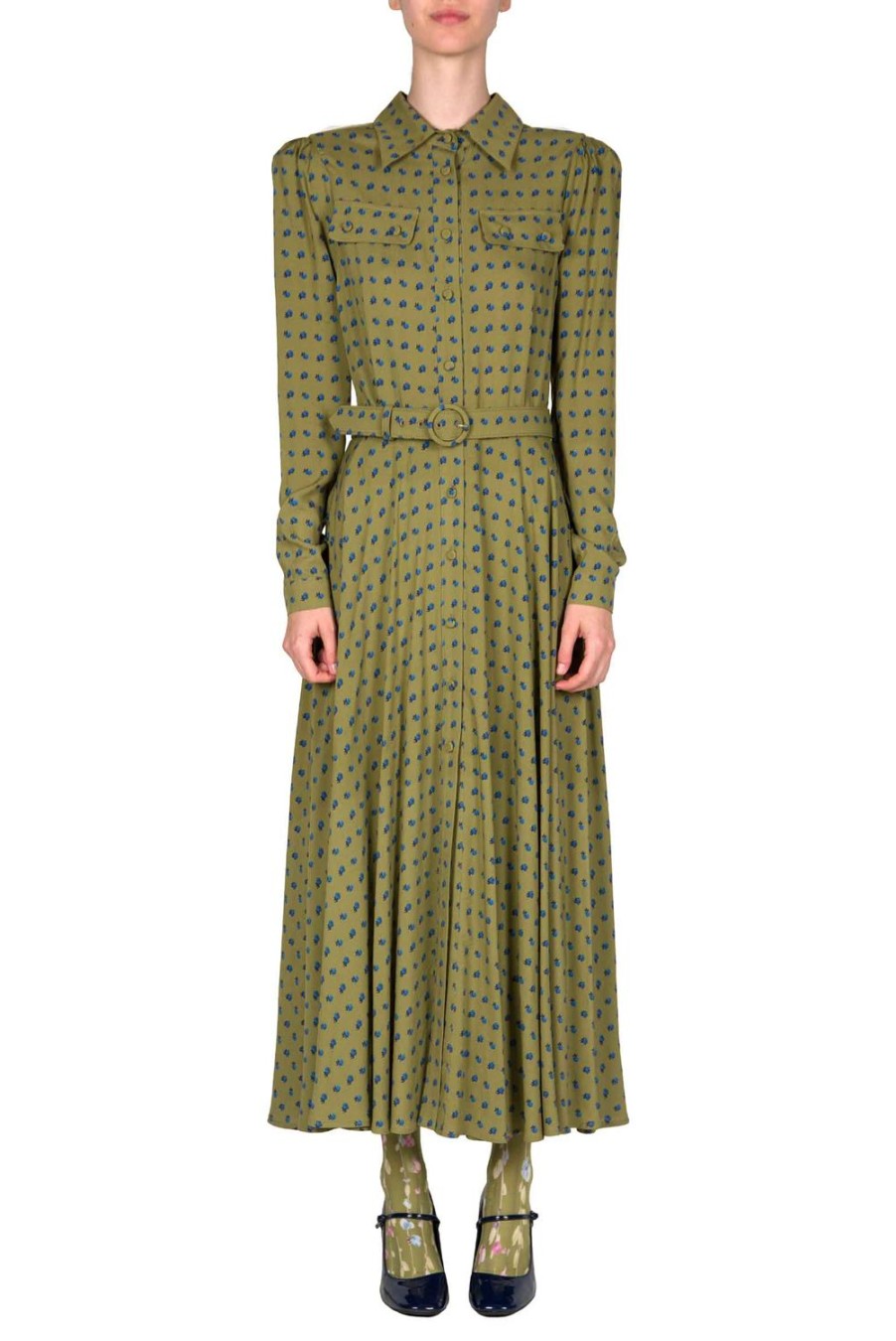 Dresses | Luisa Beccaria Vintage Buds Printed Chemisier Dress