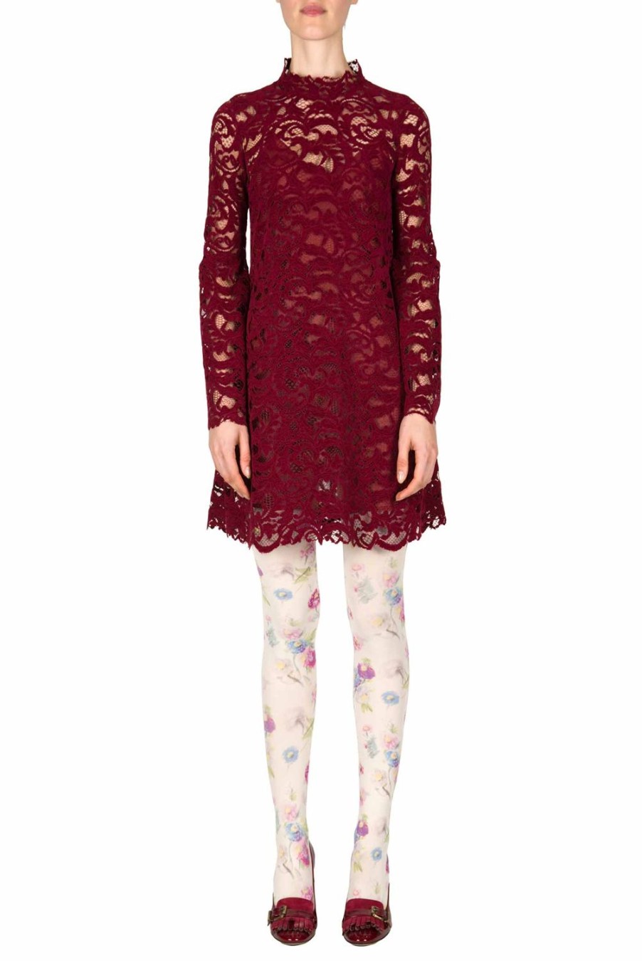 Dresses | Luisa Beccaria Velvet Lace Wide Sleeve Dress