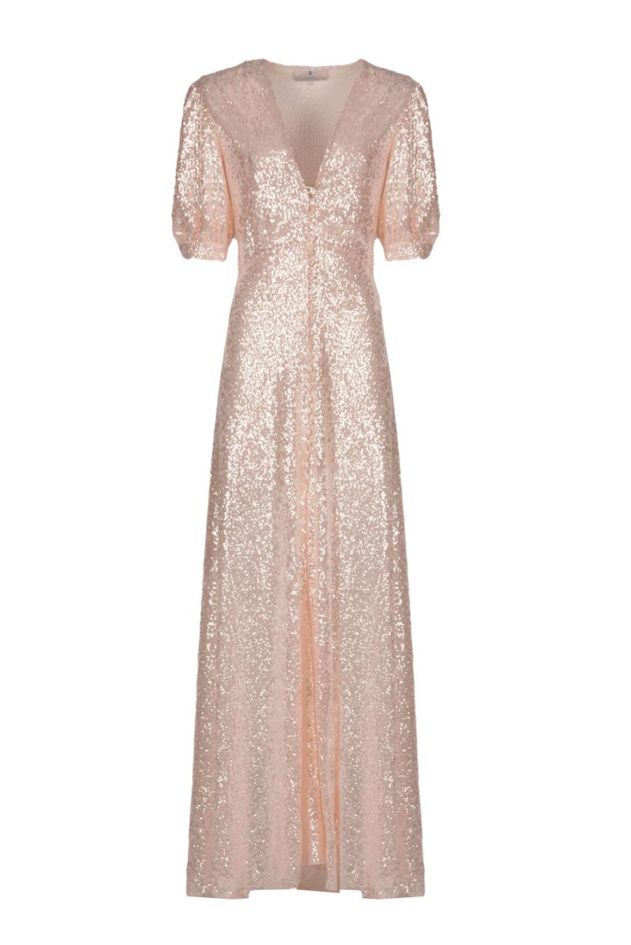 Dresses | Luisa Beccaria Pink Sequin Bottoncino Dress