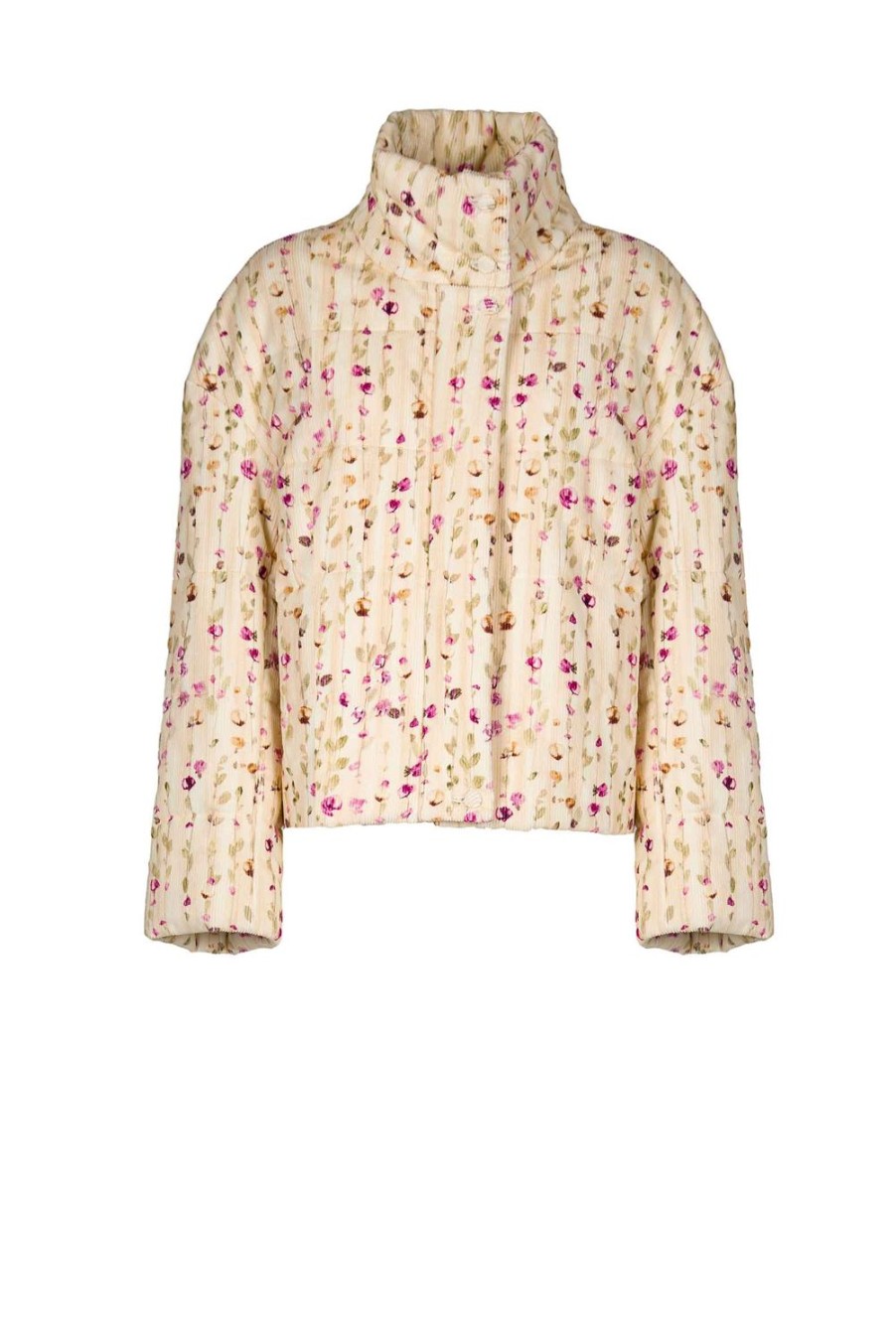 Jackets & Coats | Luisa Beccaria Flower Garland Corduroy Padded Bomber