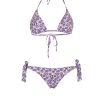 Swimwear | Luisa Beccaria Triangle And Slip Bikini Lilac Poppies Double Face