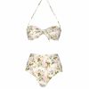 Swimwear | Luisa Beccaria Band And High Waist Slip Blooming Roses Double Face