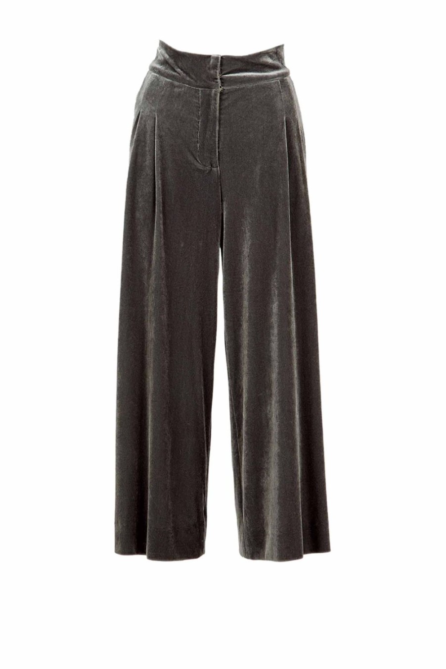 Trousers & Shorts | Luisa Beccaria Velvet Pants Salvia