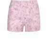 Trousers & Shorts | Luisa Beccaria Roses Printed Linen Shorts Pink