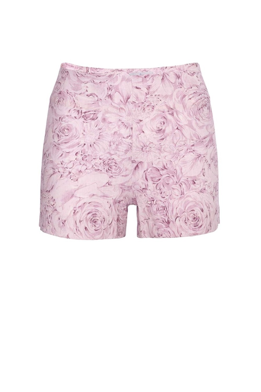 Trousers & Shorts | Luisa Beccaria Roses Printed Linen Shorts Pink