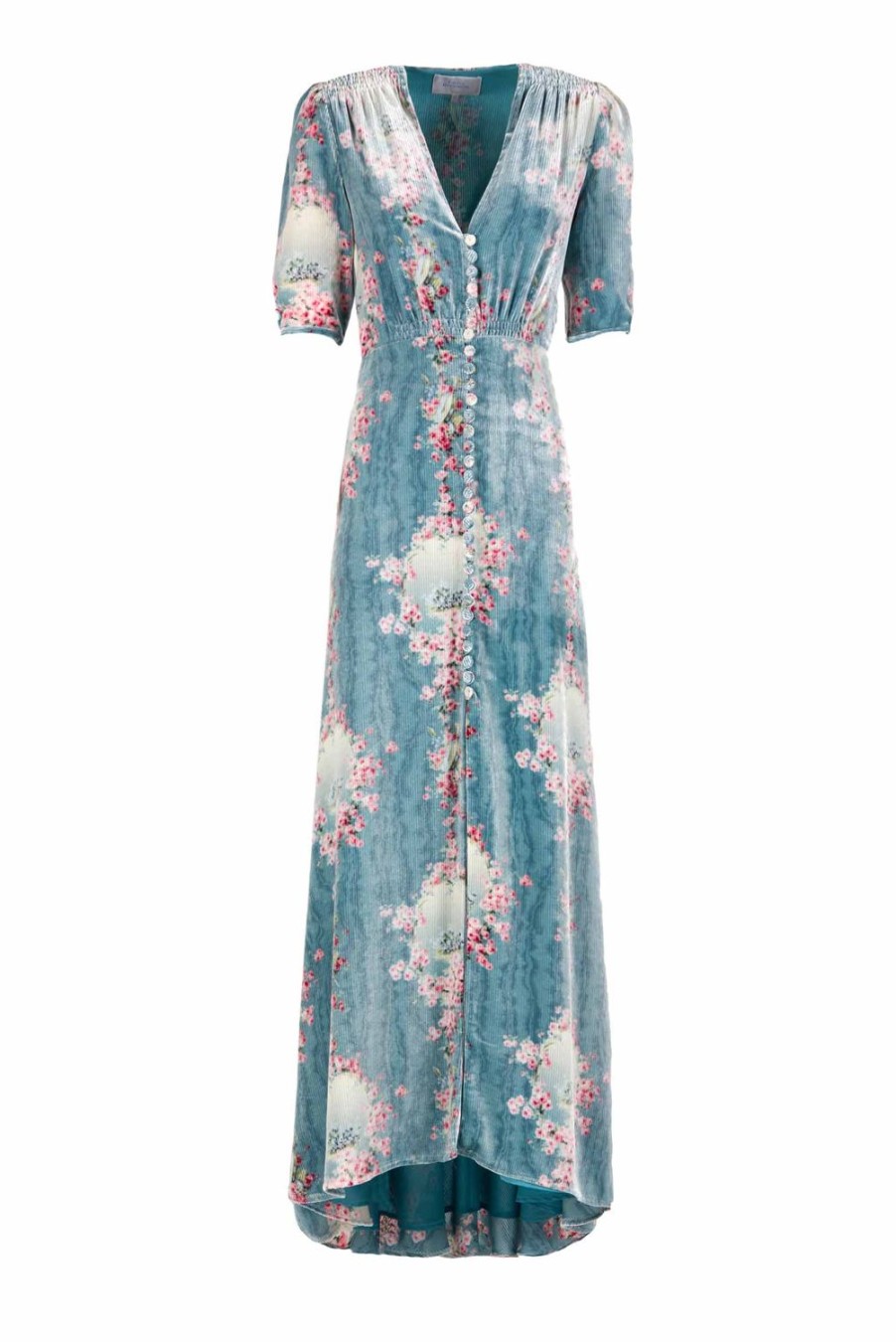 Dresses | Luisa Beccaria Bottoncino Devore Circle Of Roses Dress